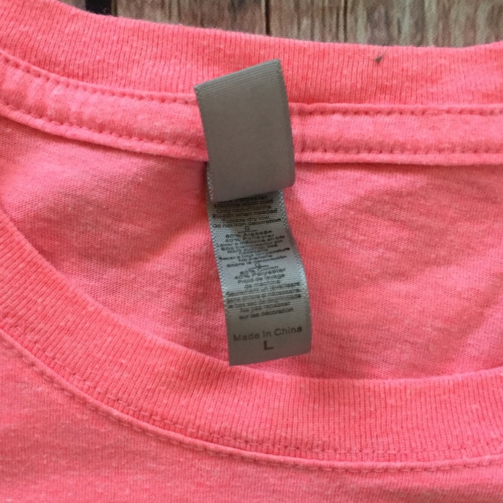 Bright pink workout T-shirt fitted Large - Picture 2 of 3